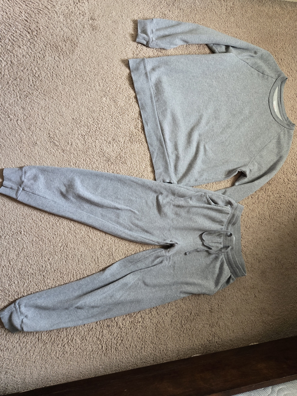 Colsie Women's Light Gray Track Sweatshirt and Joggers Set